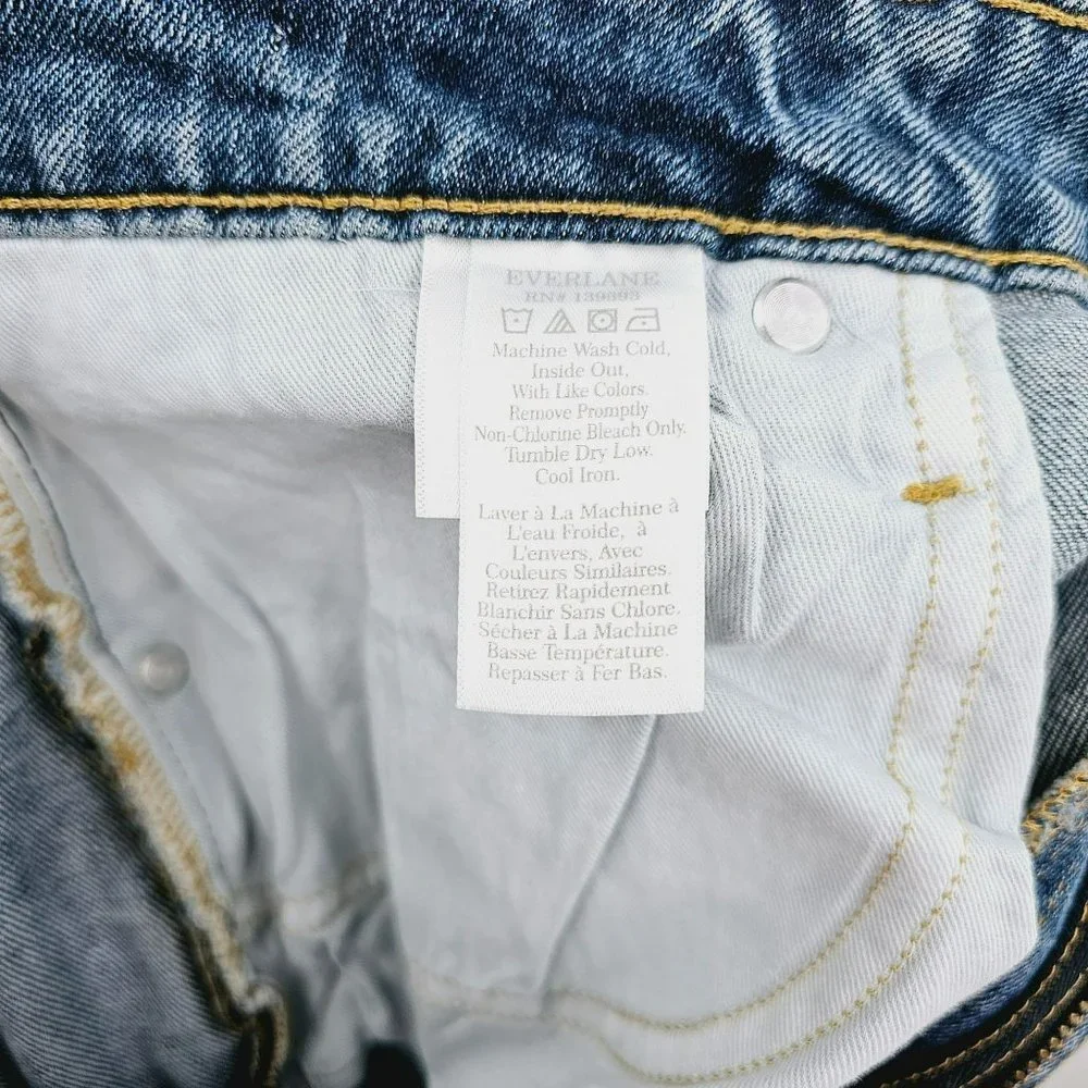 Everlane The Curvy Cheeky Jeans 31 Regular Blue Denim Organic Cotton High Rise